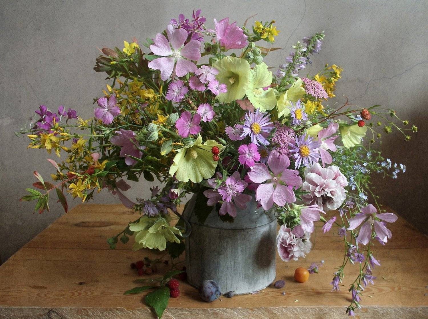 лето, натюрморт, букет цветов, мальвы, марина филатова, Марина Филатова