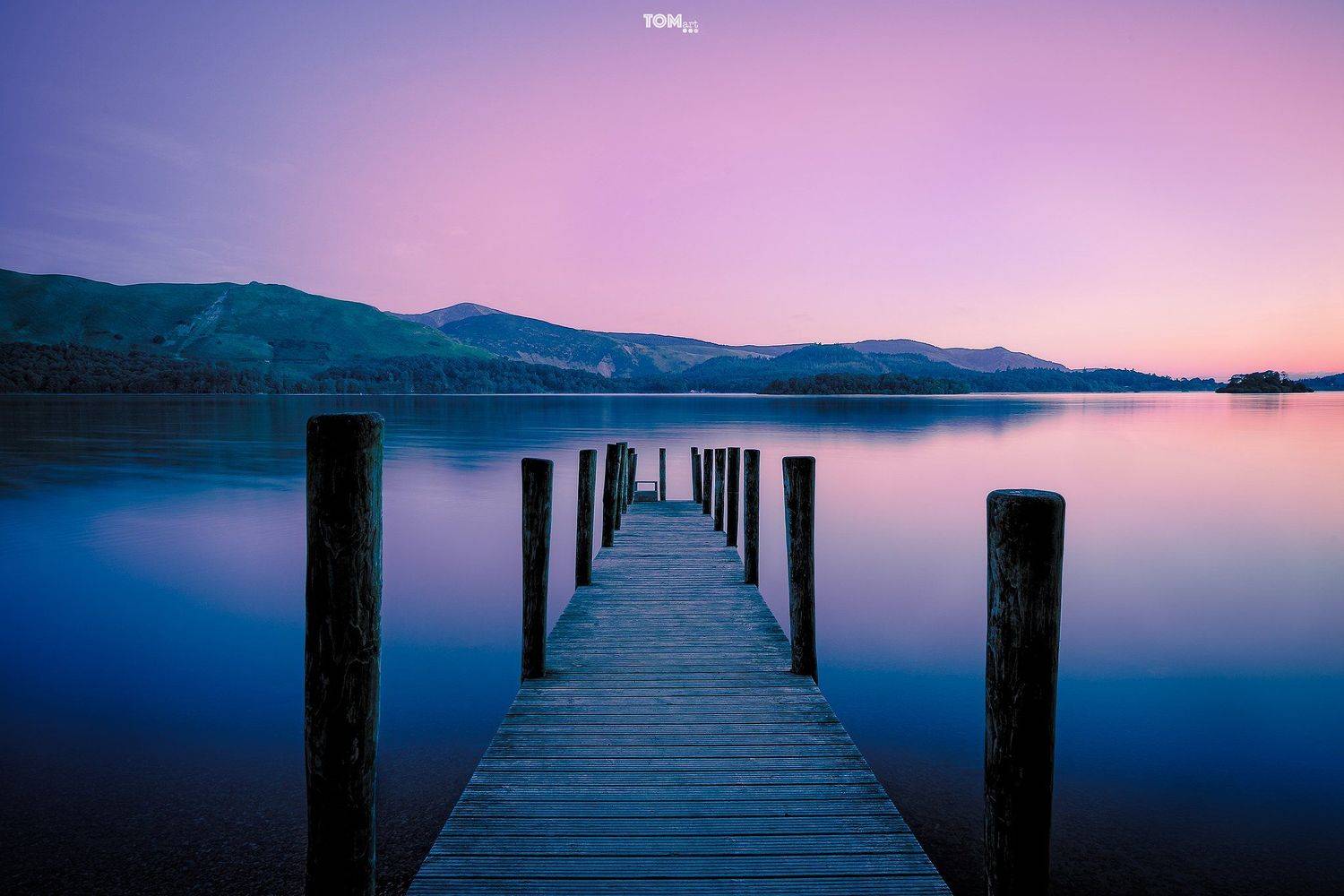 symmetry jetty bridge composition framing ruleofthirds purple orange blue navy morning sunrise england lakedistrict, Tomasz Łyszczek