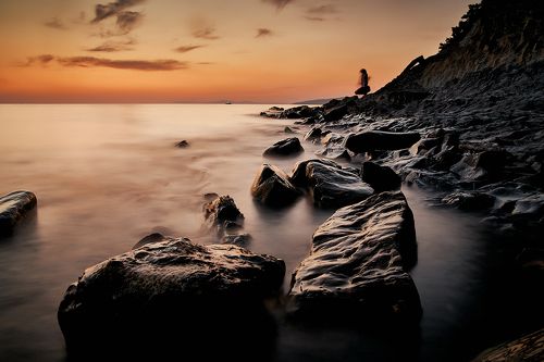 Закат над морем в бухте Джанхот