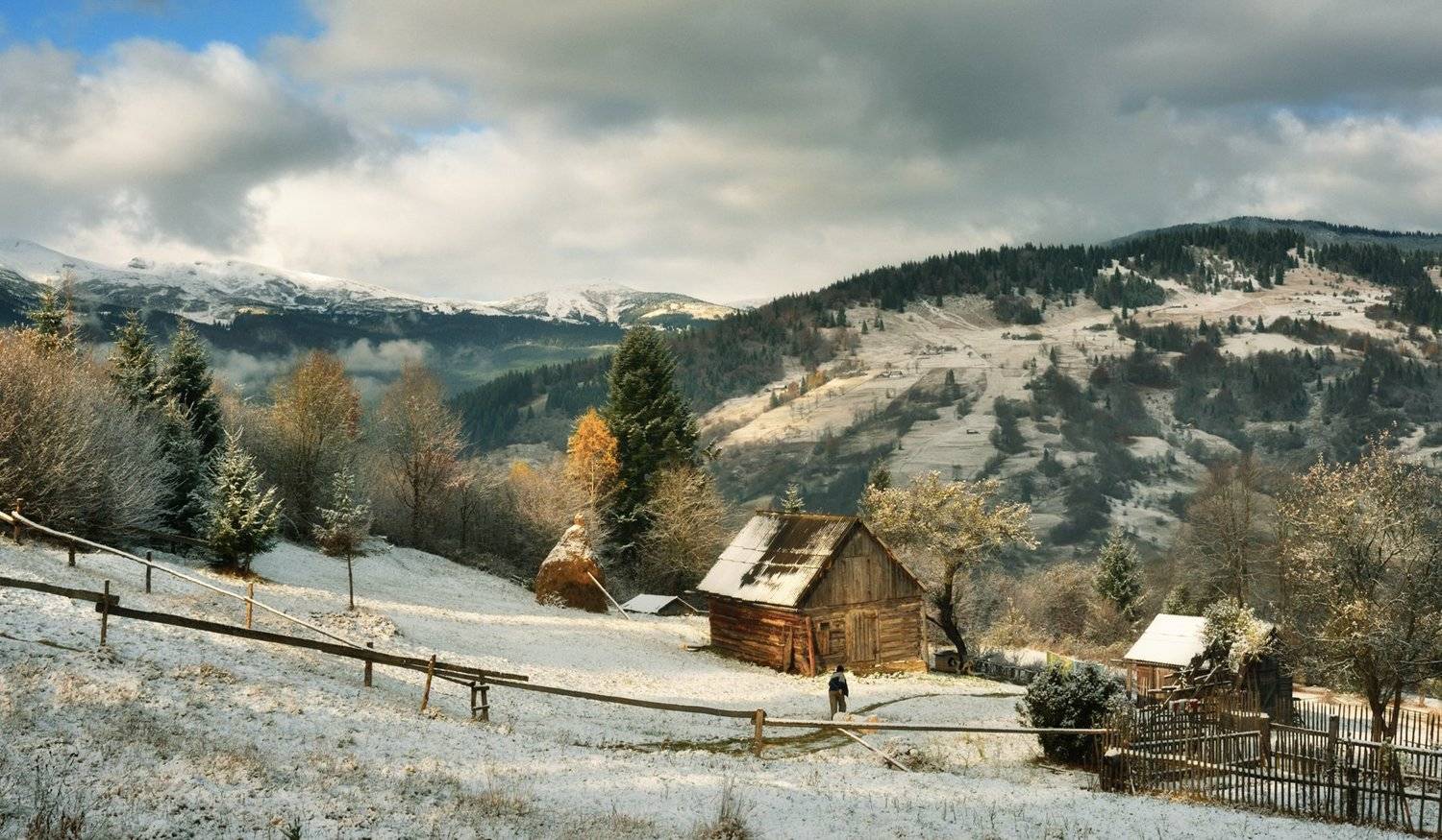 осень, горы, домик, Вьюшкин Игорь