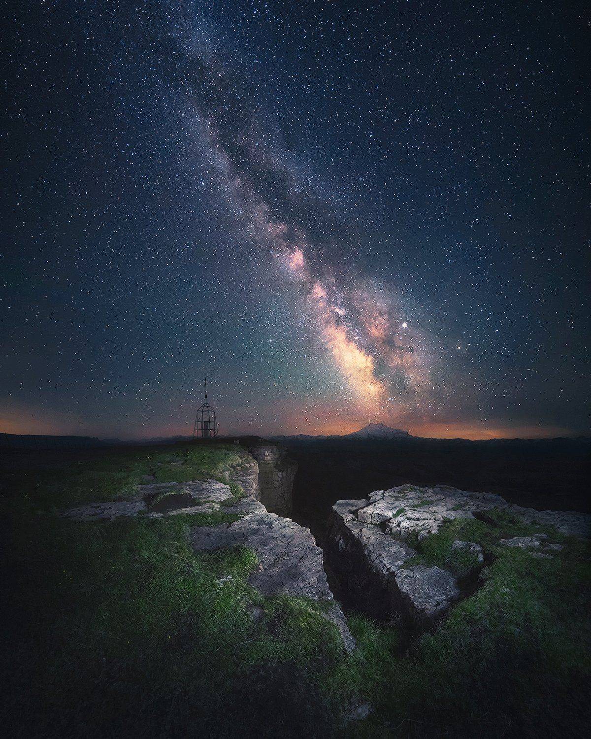 млечный путь, звезды, ночь, пейзаж, горы, бермамыт, кчр, кавказ, Tania Leschinskaya