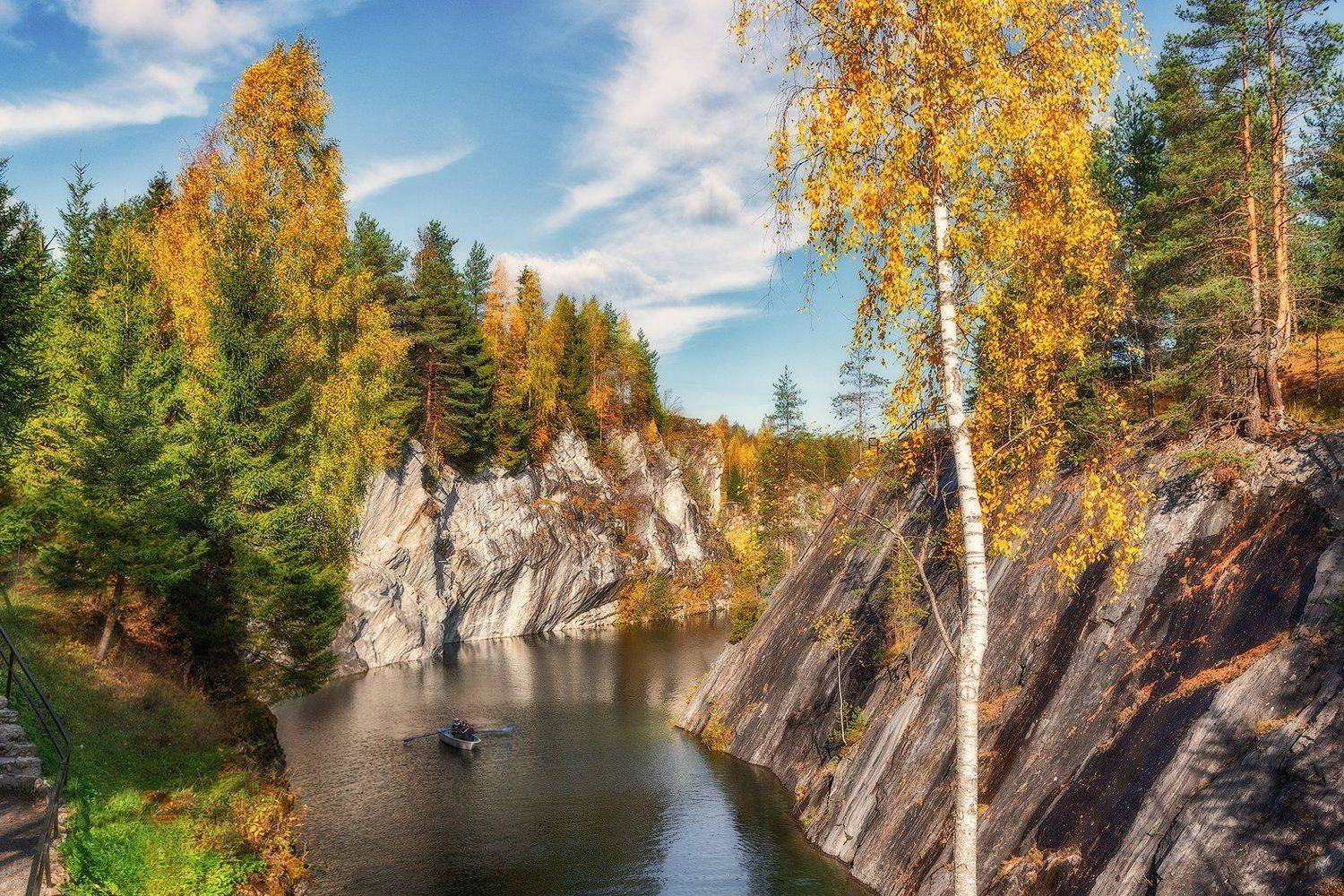 рускеала, карелия, озеро, каньон, мраморный, осень, горы, Владимир Липецких