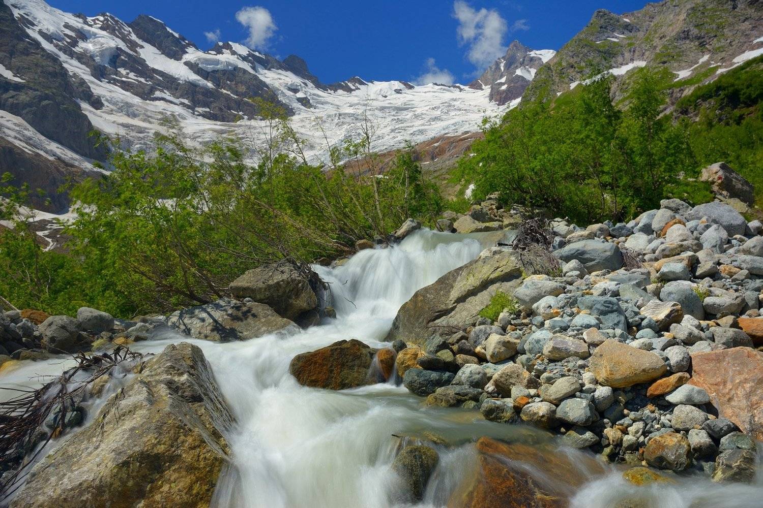 горы лето кавказ алибек ручей, Александр Жарников