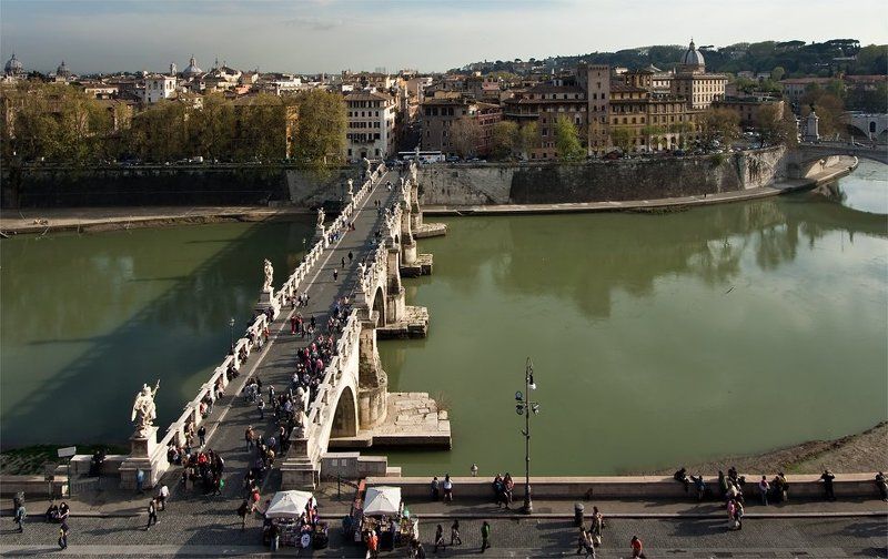 ангел, весна, италия, мост, рим Рим. Мост. Весеннее... фото превью
