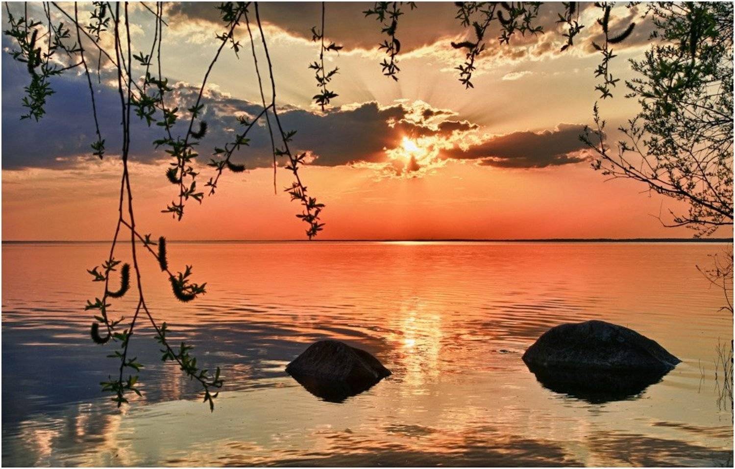 чудское, озеро, закат, камни, Sergey Navetny