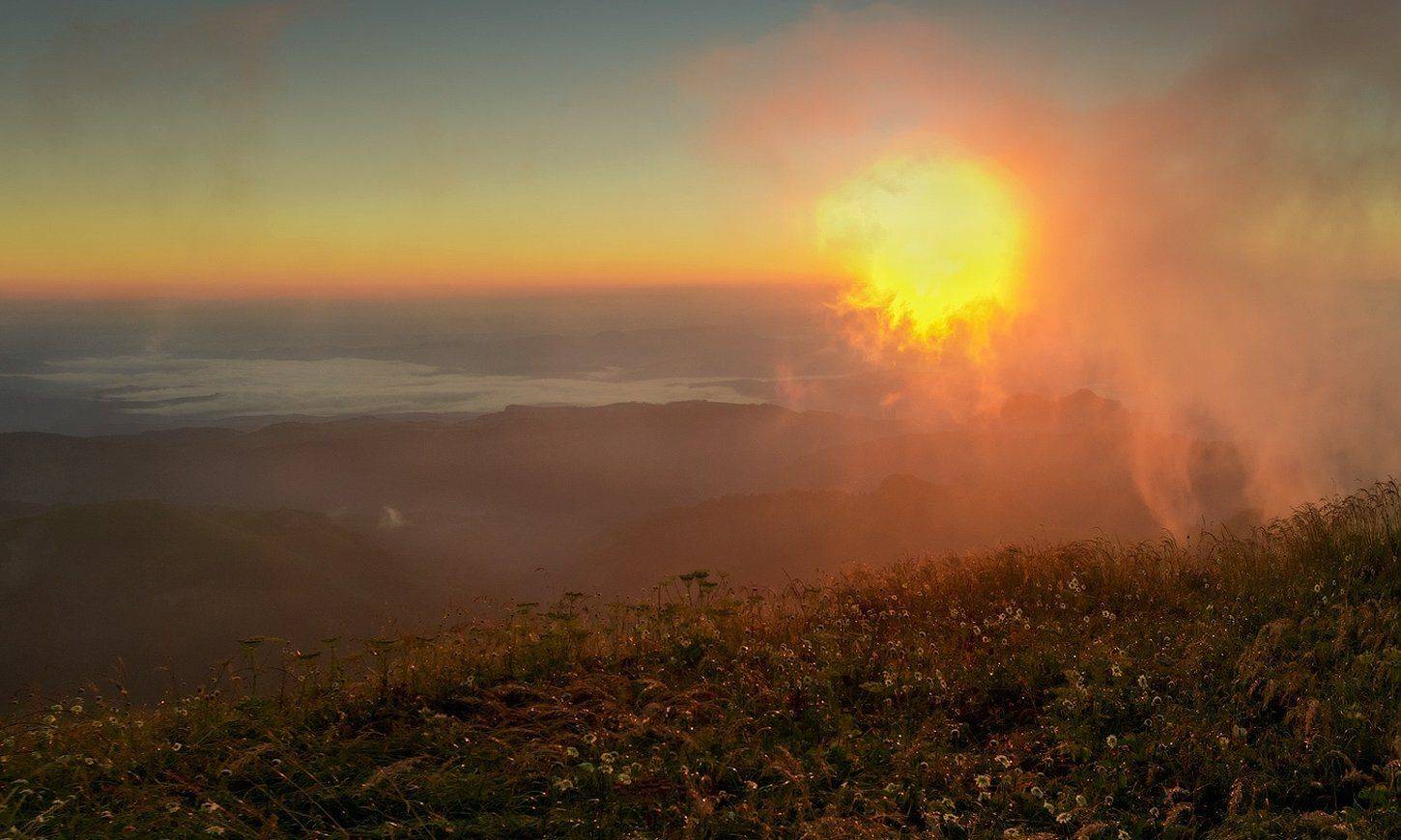 горы, кавказ, рассвет, ФЁДОР