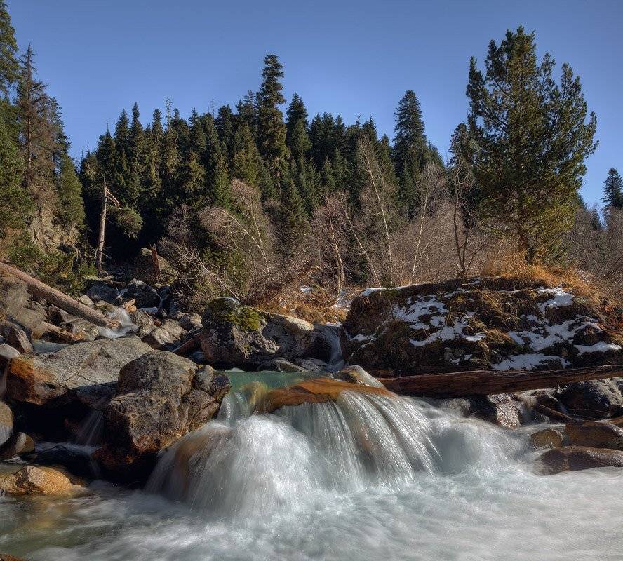 теберда, домбай, гоначхир, река, кичи, муруджу, Николай Мысливцев