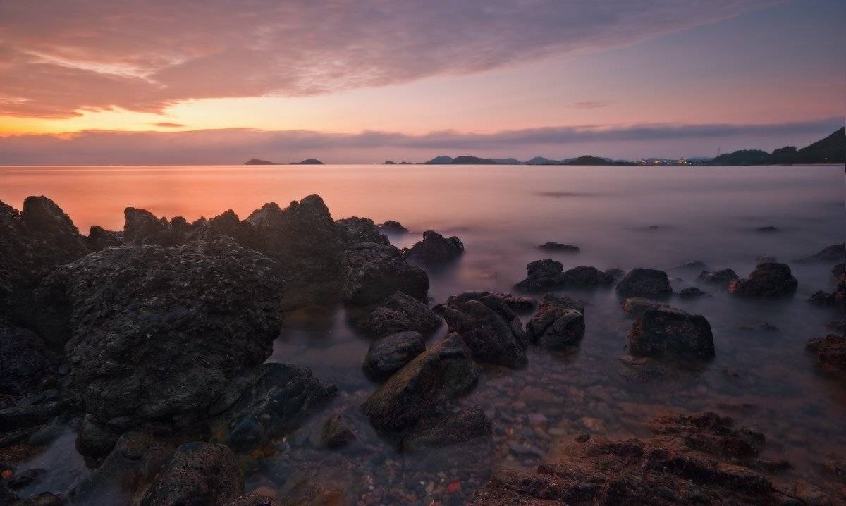 тай, sattahip, море, камни, закат, Boris Bogdanov