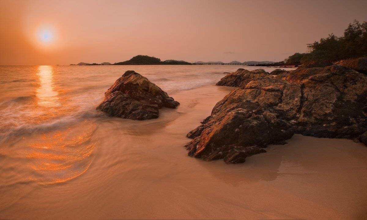 тай, sattahip, море, камни, закат, Boris Bogdanov