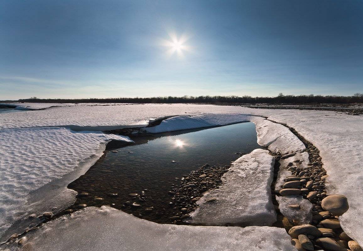 руины, зимы, март, река, лаба, Николай Мысливцев