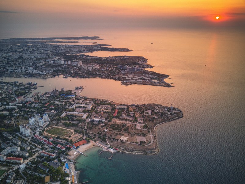 крым, черное мрое, севастополь, закат, dji, dji mavic pro, mavic pro Севастополь фото превью