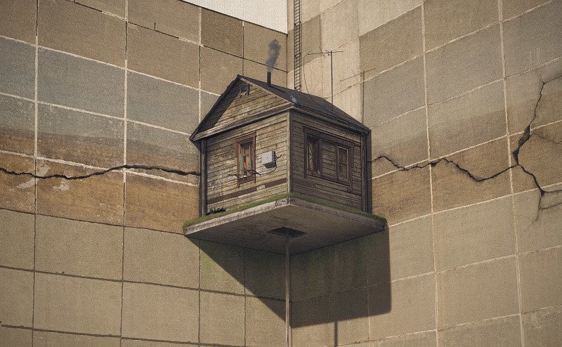 сюрреализм, арт, дом, закат, вода, небо, ретушь, коллаж, пейзаж, деревня, свет, окно, акула, стекло, закат, солнце, рассвет, одиночество, лес, ночь, день, дельфинарий, дельфин, туман, старожил, интроверт, стена, дым, труба, лестинца Дом старожила-интроверта фото превью