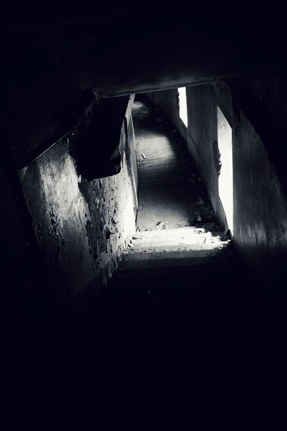 чб, заброшенное, коридоры, Ярина Яриловец