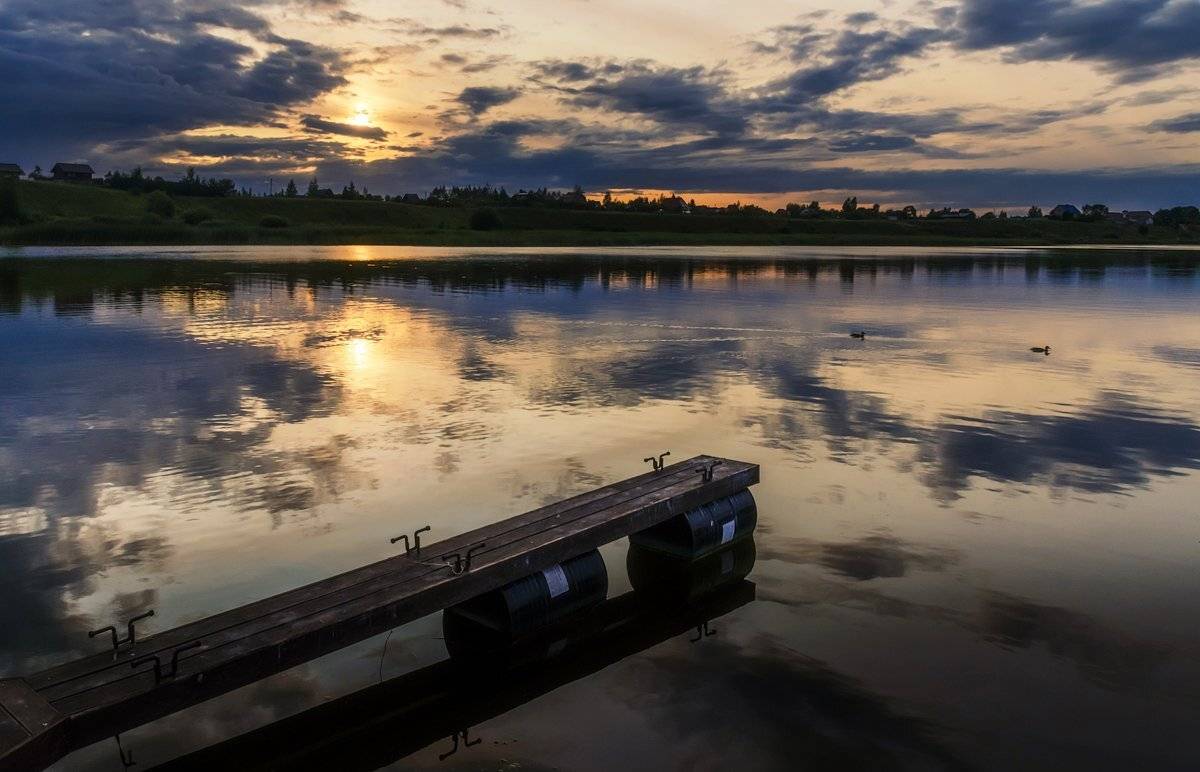 закат, вечер, река, отражения, россия, Майя Афзаал