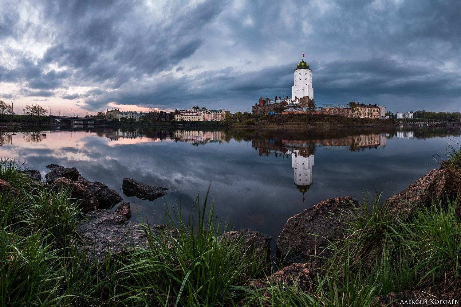 выборг, ленинградская область, россия, замок, башня, город, архитектура, весна, панорама, отражение, vyborg, leningrad region, russia, castle, tower, city, architecture, spring, panorama, reflection, Алексей Королёв