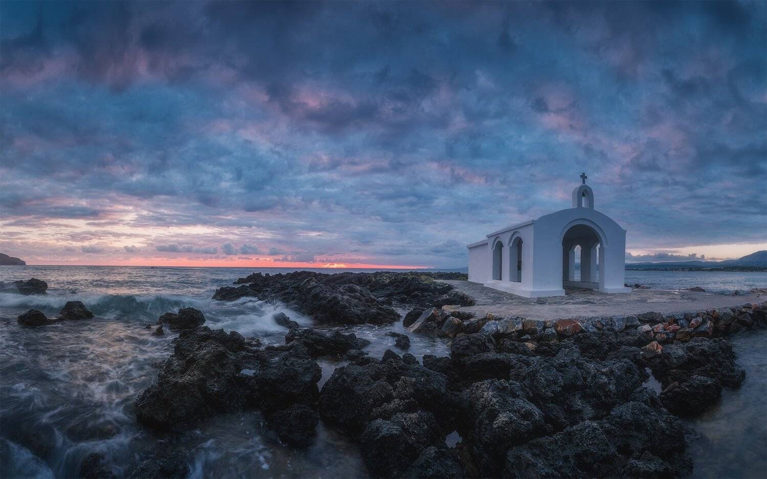 греция, крит, рассвет, море, церковь, Виталий Левыкин