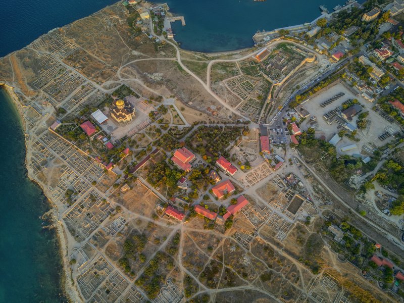 крым, черное мрое, херсонес, мыс херсонес, севастополь, владимирский собор, dji, dji mavic pro, mavic pro Владимирский собор в Херсонесе фото превью