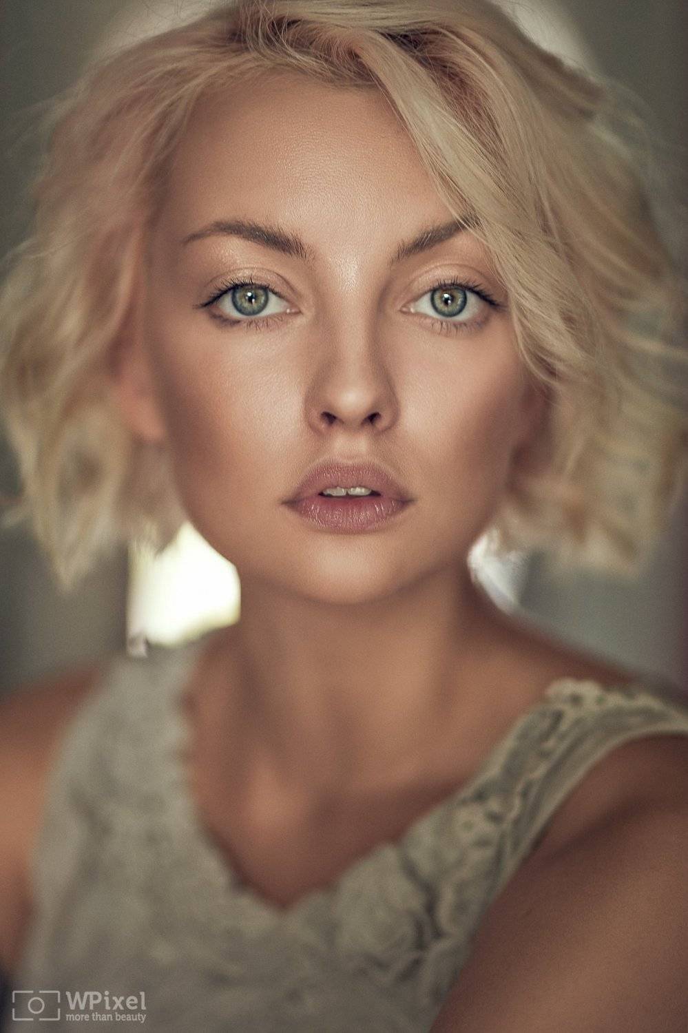 portrait women eyes blonde, Wojtek Polaczkiewicz