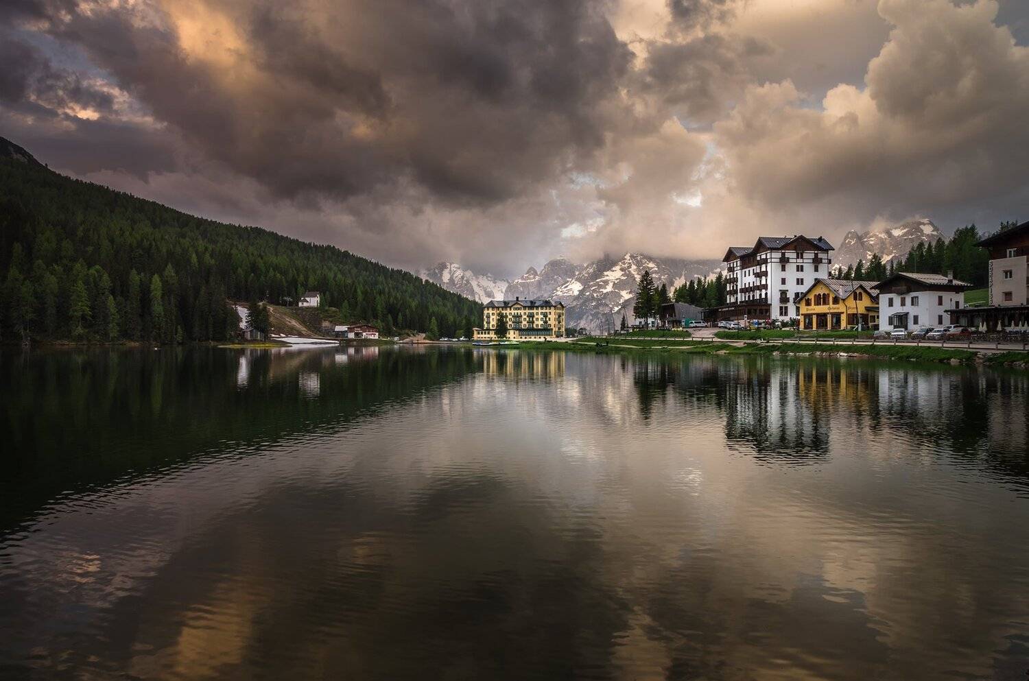 landscape nature scenery lake light sunlight morning sunrise reflections peak view sky mountain misurina dolomiti пейзаж озеро свет рассвет, Александър Александров