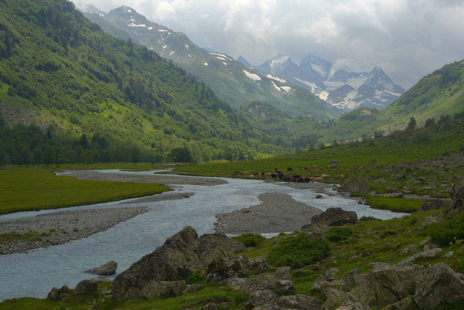 горы лето кавказ река  маруха, Александр Жарников