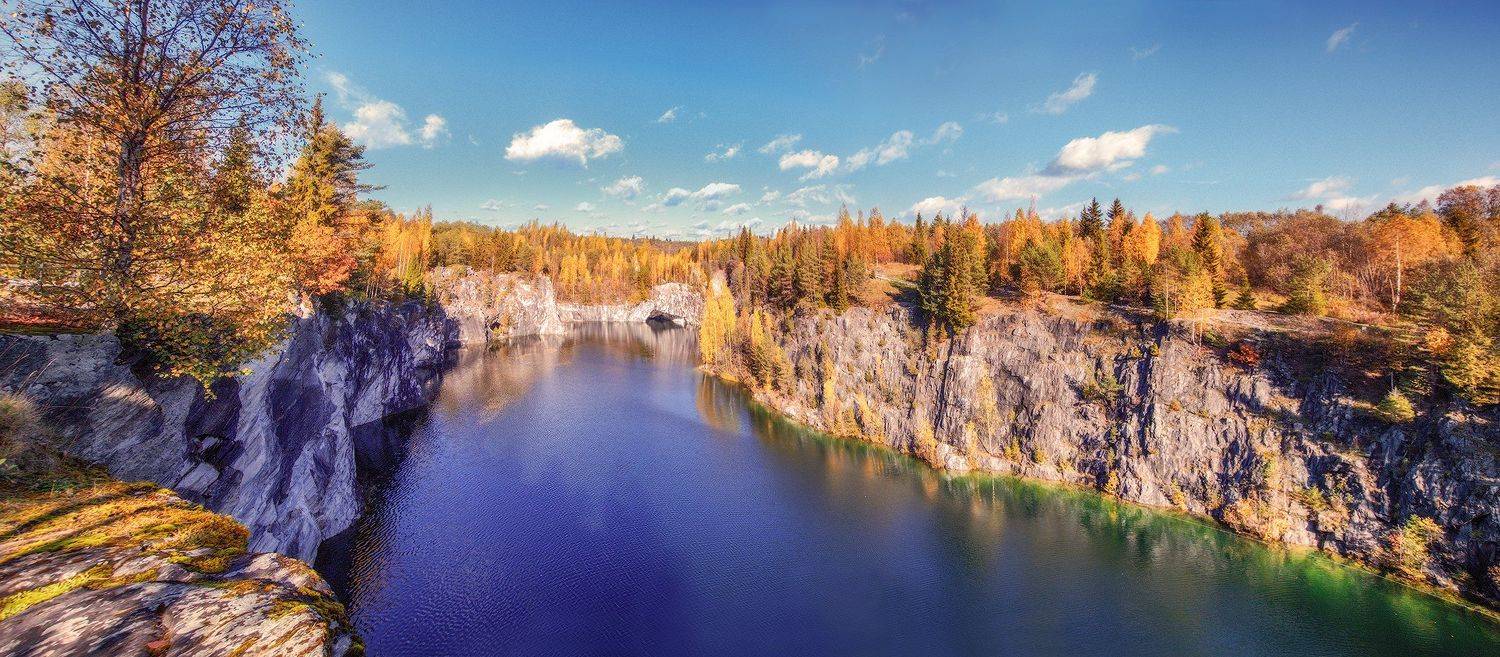 рускеала, карелия, озеро, каньон, мраморный каньон, осень, горы, горный парк, Владимир Липецких