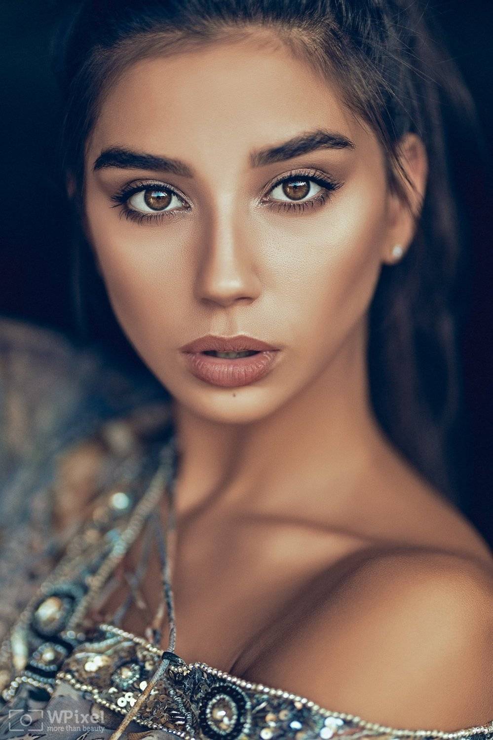 portrait women eyes brunette, Wojtek Polaczkiewicz