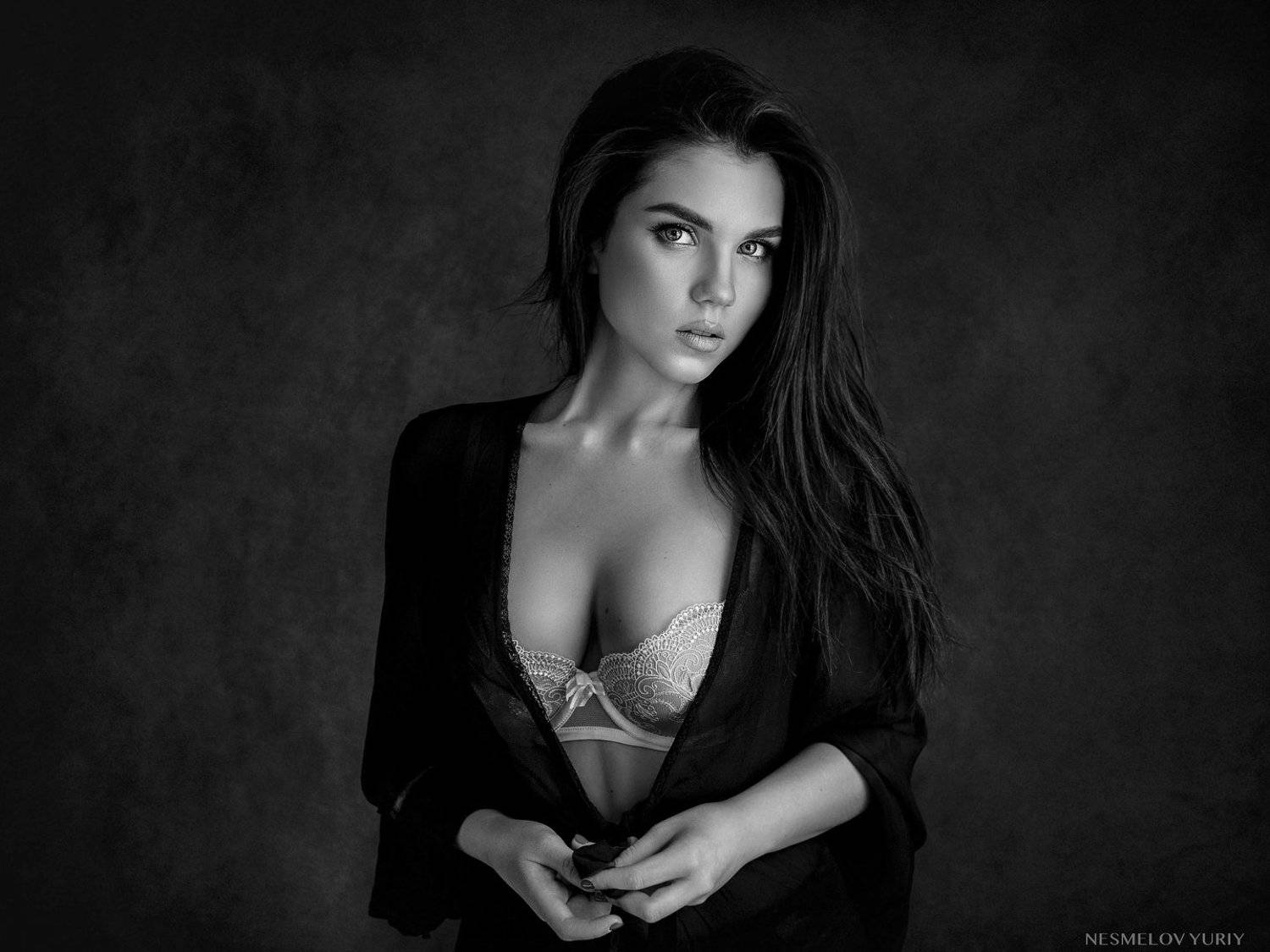 girl, portrait, art, девушка, портрет, черно-белое, blackandwhite, Несмелов Юрий
