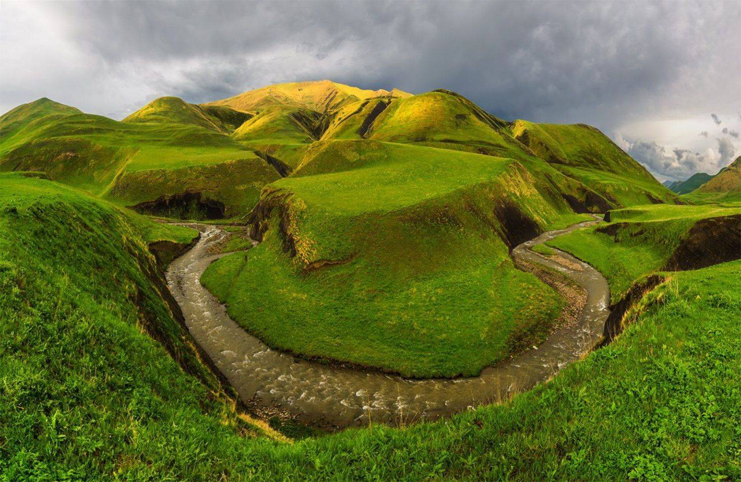 природа, пейзаж, горы, кавказ, природа россии, дикая природа, закат, свет, облака, вечер, весна,, Альберт Беляев