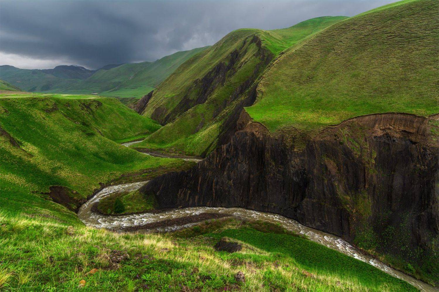 природа, пейзаж, горы, кавказ, природа россии, дикая природа, закат, свет, облака, вечер, весна,, Альберт Беляев