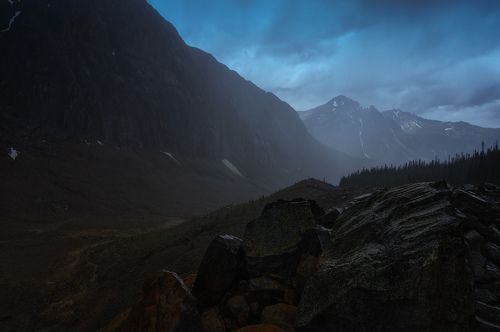 Гроза в горах. Jasper National Park