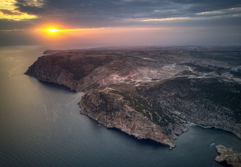 крым, черное мрое, мыс фиолент, балаклава, сумерки, dji, dji mavic pro, mavic pro Мыс фиолент фото превью