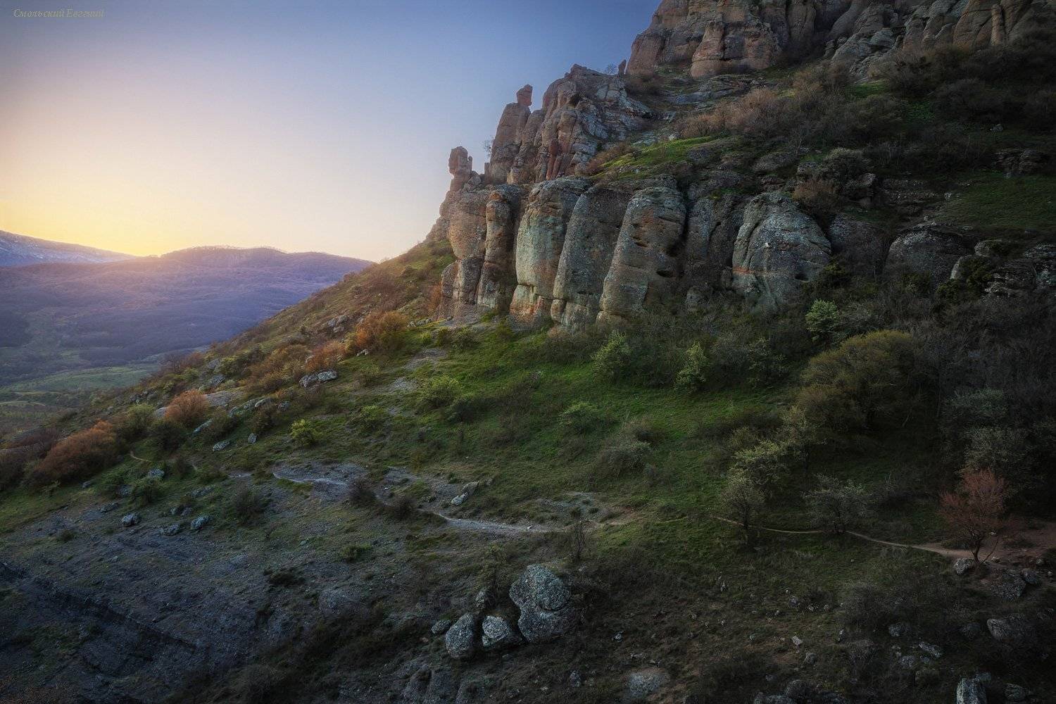 крым, закат, демерджи, вечер, горы, весна, апрель, Смольский Евгений