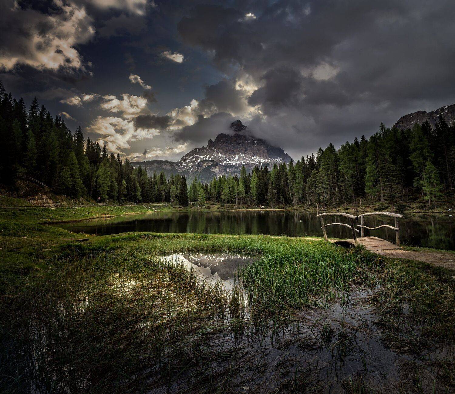landscape nature scenery lake light sunlight morning sunrise reflections peak view sky mountain bridge antorno dolomiti пейзаж озеро свет рассвет, Александър Александров
