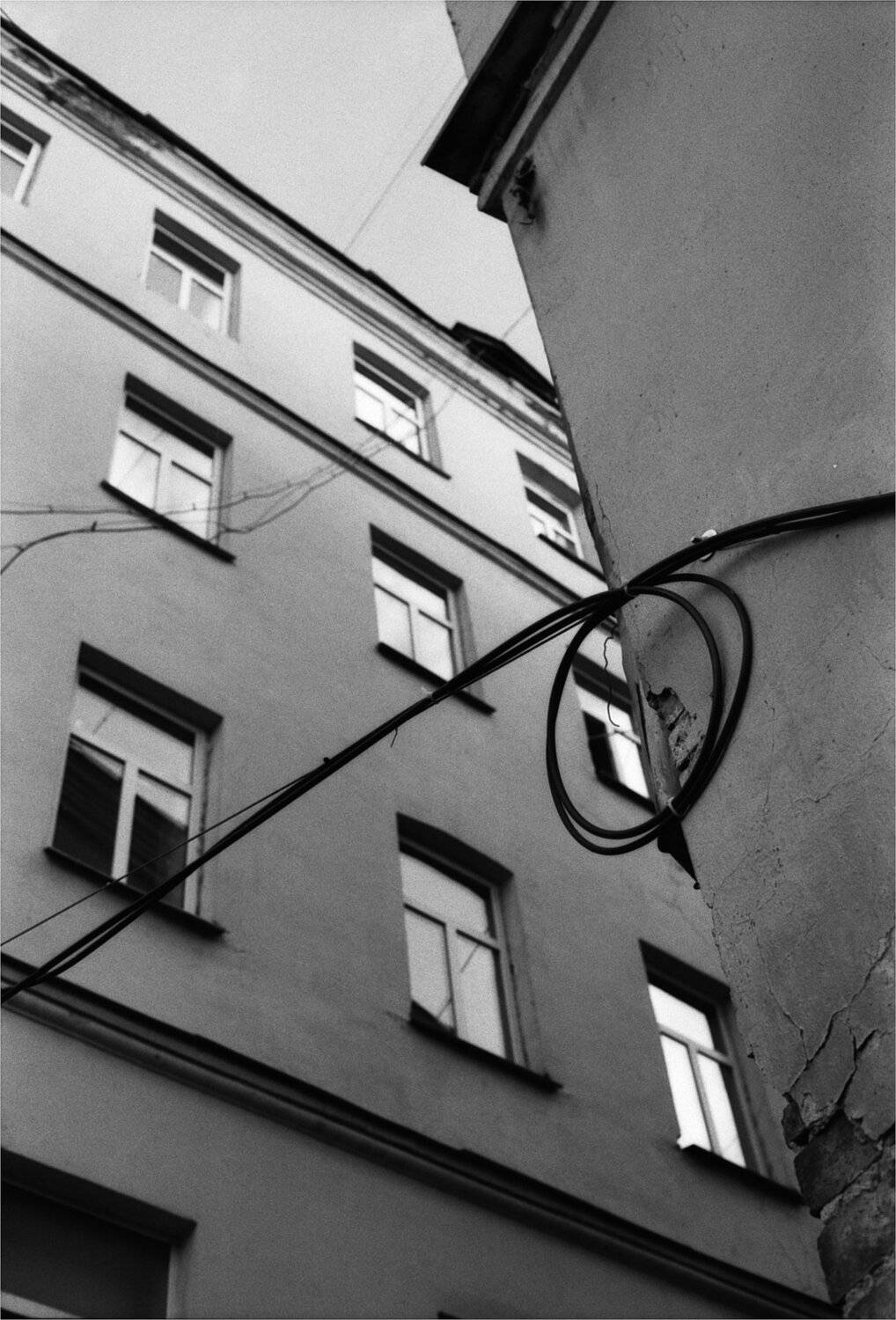 дворы, чб, плёнка, геометрия, Алексей Егоров