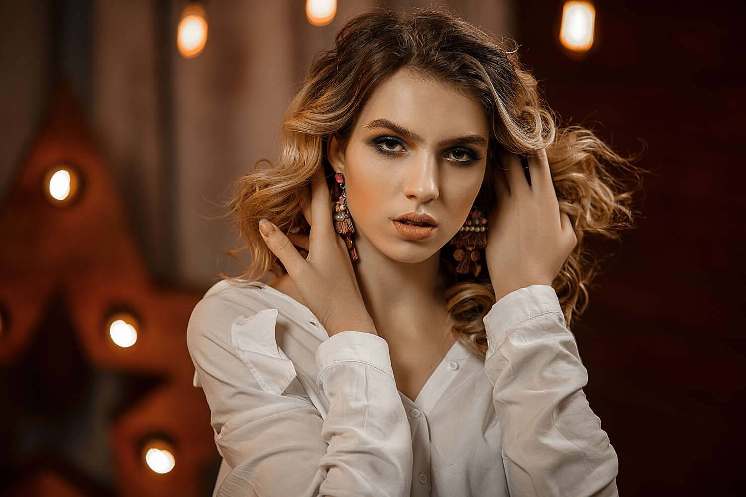 девушка, модель, портрет, фотосессия, студия, макияж, гламур,модельные тесты, beauty, perfect, pretty, model, modeling, young, Владимир Васильев