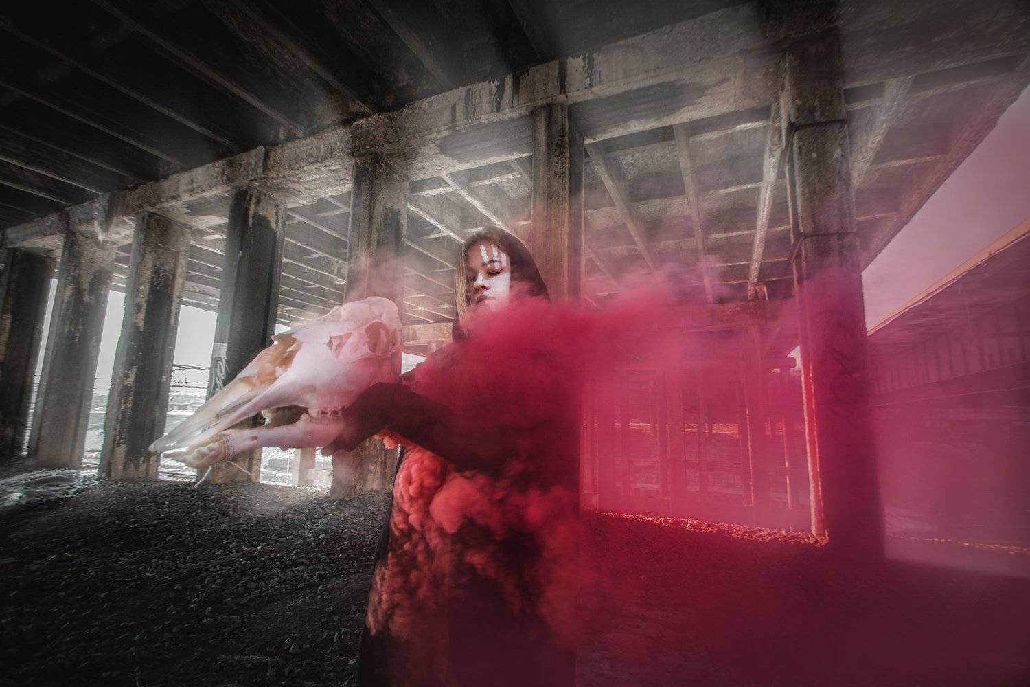 дым, портрет, девушка,  улица,  фешнт, абстракция,  арт, Иоанн Степанченко