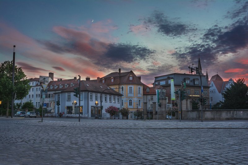 The sunset in Ansbach фото превью
