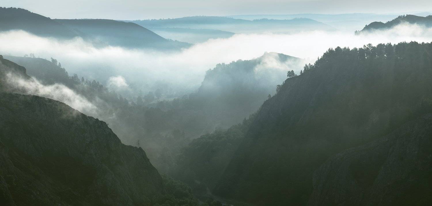 пейзаж, туман, горы, перспектива, сказка, фэнтэзи, , Оксана Гимранова