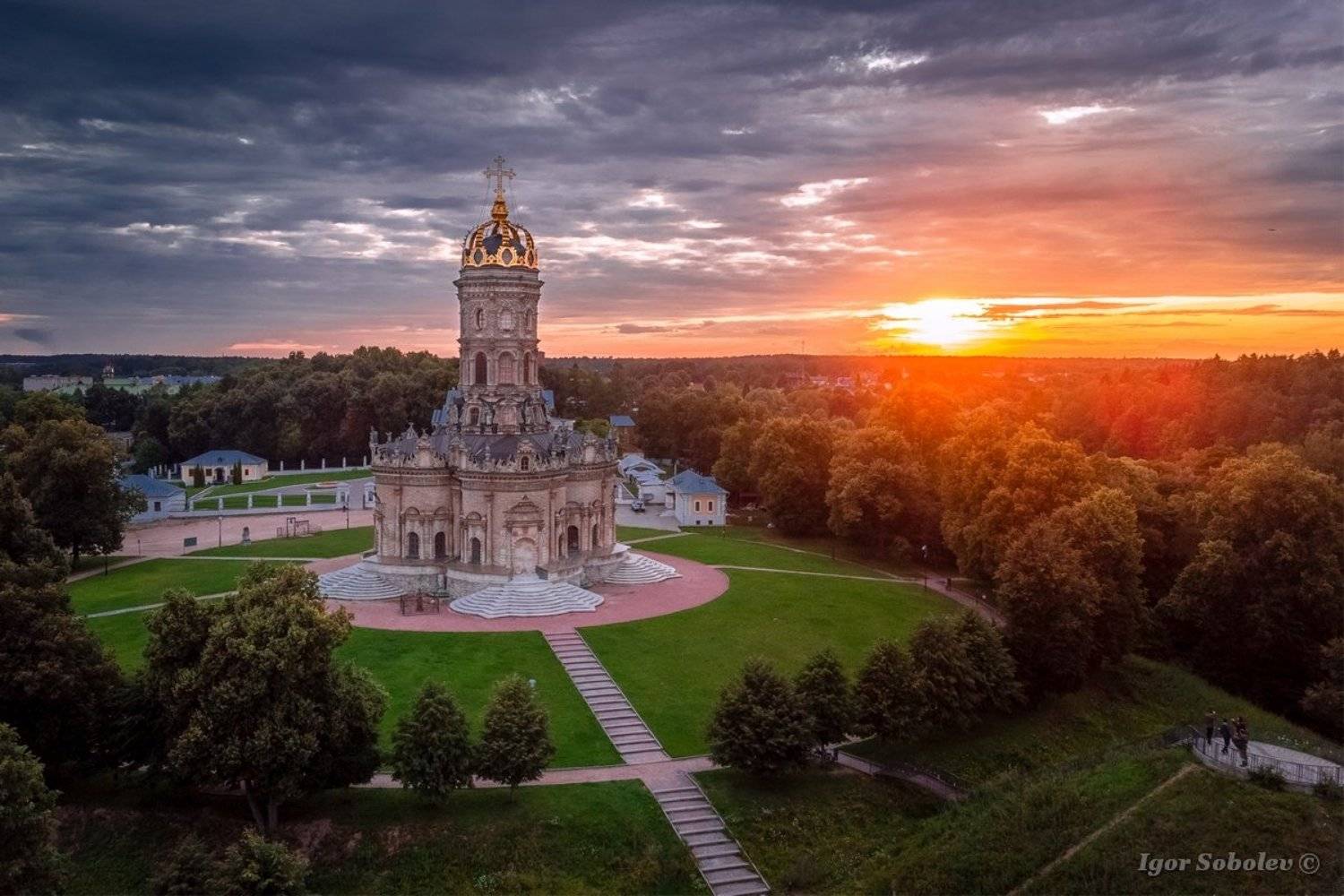 дубровицы, подмосковье, церковь знамения, аэросъемка, dubrovitsy, moscow region, church of the sign, aerial photography, Игорь Соболев
