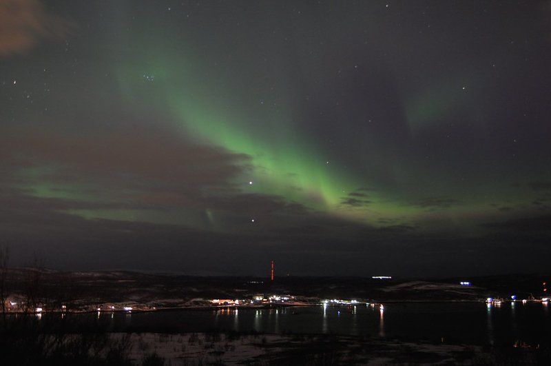 северное сияние, кольский п-ов, венера и юпитер Aurora Borealis фото превью