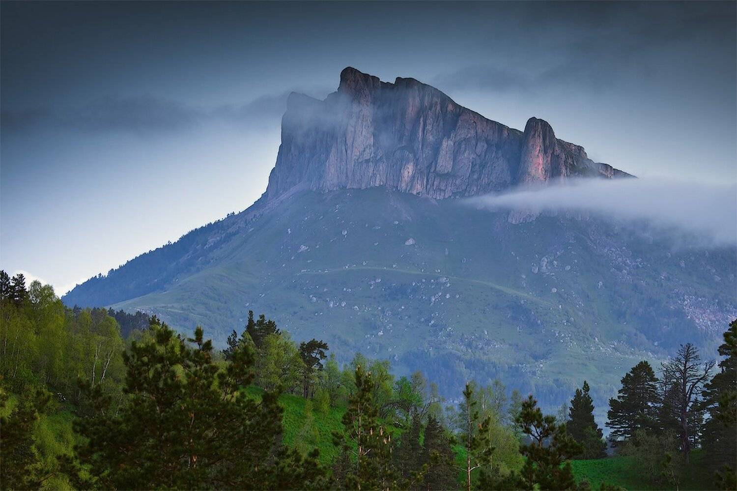 большой, тхач, предрассветная, горы, кавказ, Николай Мысливцев