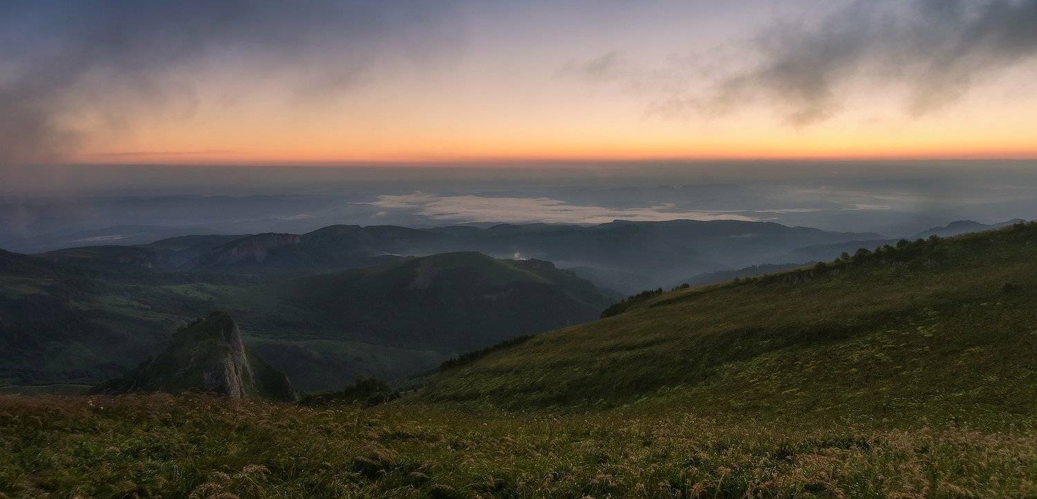 кавказ, горы, утро, рассвет, ФЁДОР