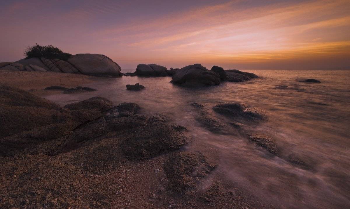 тай, паттайя, камни, закат, море, Boris Bogdanov