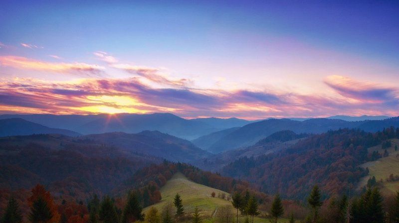 карпаты, осень, закат, горы ...Карпатский закат... фото превью