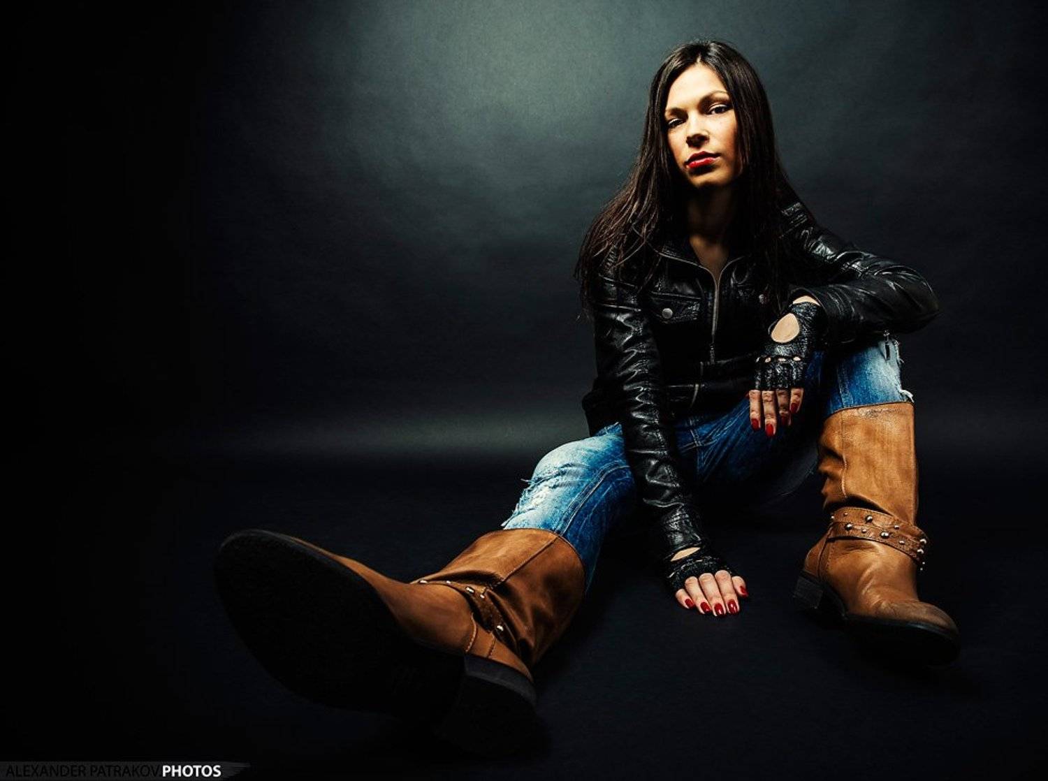 девушка, одежда, красная, взгляд, AlexandEr Patrakov