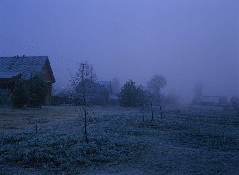 деревня,туман,заморозки.иней. Деревня,туман,заморозки... фото превью