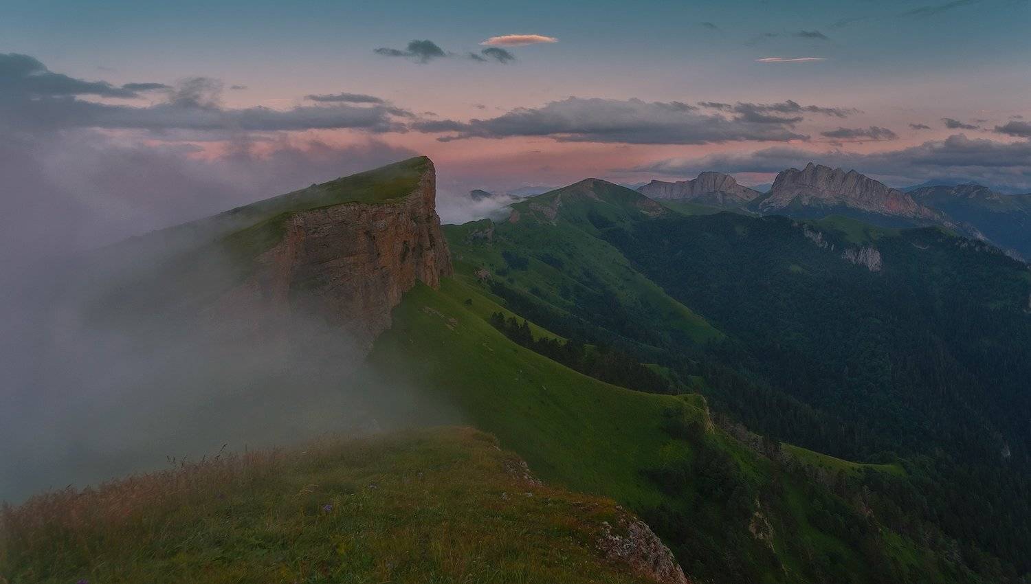 горы, кавказ, закат, лето, ФЁДОР