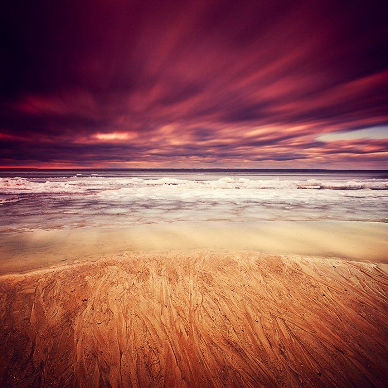 пейзаж, длинная выдержка, закат, каховка * фото превью