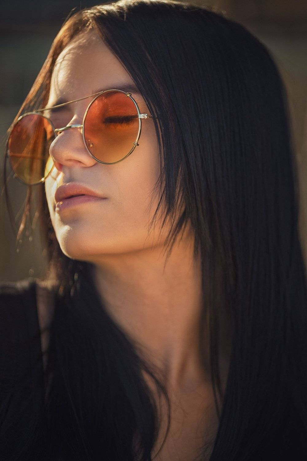 девушка, лицо, очки закат, портрет, Антон Тимошевский