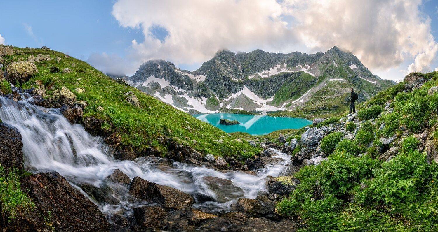 северный, кавказ, большое имеретинское озеро, вечер, июль,, Николай Мысливцев